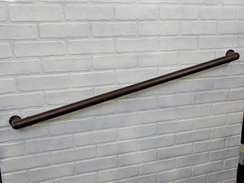 Aluminum Handrail Direct CHR 14' Handrail Section with Returns - Texture Brown - Easy to Install Stair Hand Rails - USA Made, ADA Compliant Porch Railing - Hand Rail for Outdoor & Indoor Steps