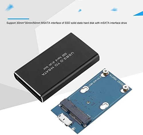 Multibao mSATA to USB 3.0 Hard Disk Drive Enclosure Adapter Box Case Cable Aluminum Superspeed 5Gbps Support 30x50mm Compatible for 500GB 240GB 120GB 64GB Solid State Hard Disk Drive