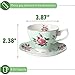 BTaT- Floral Tea Cups and Saucers, Set of 2, 8oz, Coffee Cups with Gold Trim, British Tea Cups