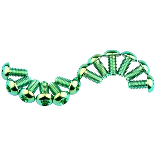 Image of 12Pcs Ti Titanium Bolts Torx M5x10 Bicycle Bike Disc Brake Cycle Rotor Screws Gr5 (Green)