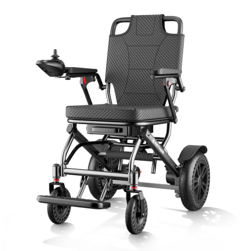 Silla de ruedas eléctrica D14 plegable, batería de litio extraíble, 500W, autonomía 20 km, aluminio ligero, negro
