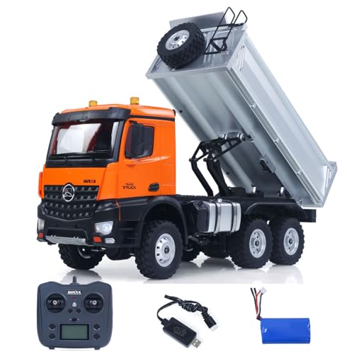 TOUCAN RC HOBBY HUINA 1:14 1598 Remote Control Dump Truck 6×6 Engineering Transport Vehicle 14 Channel Lifting Rod Dump Truck Hheadlight Sound Battery 2.4G Remote Control Model
