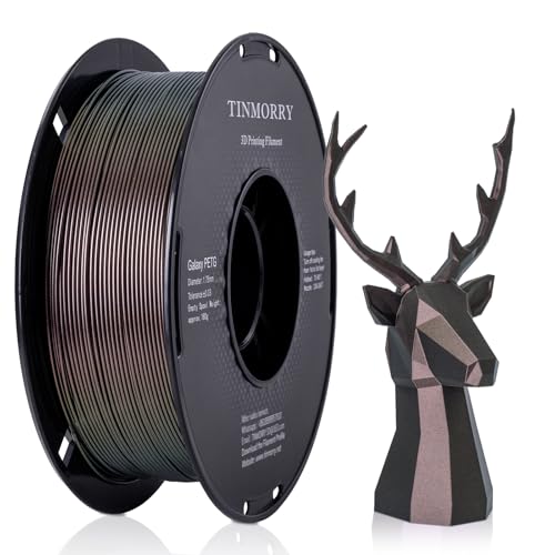 Image of TINMORRY Galaxy PETG Filament 1.75, Rapid PETG 3D Printer Filament, Compatible with Bambu FDM 3D Printer, 1 KG 1 Spool, Galaxy Purple Gold