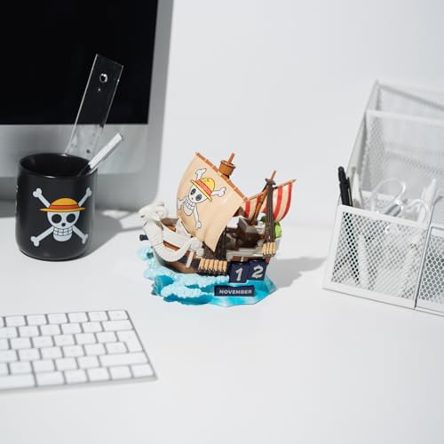 Grupo Erik Ewiger Kalender One Piece Schiff Going Merry Figur - 3D Kalender Tischkalender zum Aufstellen - Dauerkalender - Offizieller Anime One Piece Manga Merch Büro Deko Geschenke