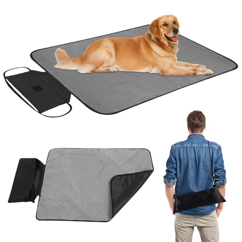 Cuscino Cane Impermeabile, 100 cm x 70 cm Cuscinetti Lavabili per Cani, Tappetini Assorbenti per Cani, Tappetino Coperta per Animali Domestici da Esterno Portatile, per Cani e Gatti