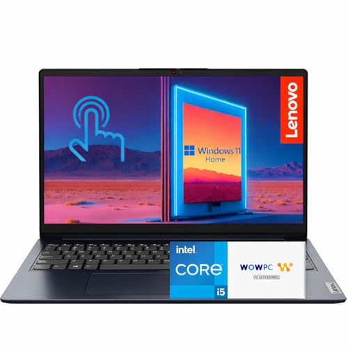 Lenovo IdeaPad 1i 15.6” FHD Touchscreen Laptop, 13th Gen Intel Core i5-1335U, 16GB RAM, 256GB SSD, Wi-Fi 6, SD Card Reader, Dolby Audio, Built-in Webcam, Windows 11 Home, WOWPC Recovery USB Included