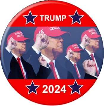 Trump 2024 Save America Set of 8 Buttons 2.25 inch pins, Red, White and Blue