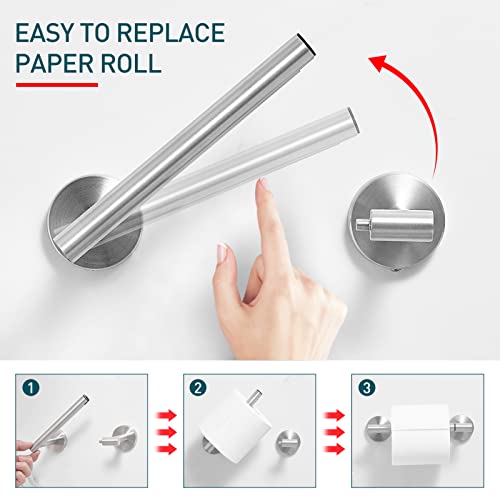Pokim Brushed Nickel Toilet Paper Holder Wall Mounted For Bathroom Excellent Sus 304 Stainless Steel Tissue Roll Holder For Mega Jumbo Roll, Washroom Flexible Pivot Large Tp Holder #TOP1