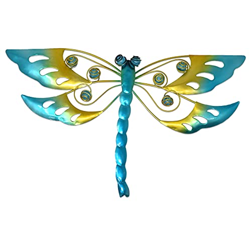 Dragonfly Metal Art Sculpture Wall Decor Set Of 3 Decorative Hanging Dragonflies For Nautical Home Outdoor Backyard Porch Garden Yard Patio Lawn Fence Decorations Dragon Fly Critter Animal Creature #TOP4