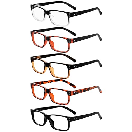 Image of Eyekepper Vintage Reading Glasses for Men - 5 Pack Spring Hinges Classic Readers +0.25