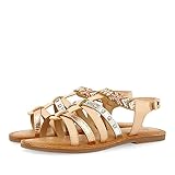 Mäxima calidad SANDALIAS NUDE DE PIEL ESTILO ROMANAS CON BORDADO PARA NIÑA HAMPDEN