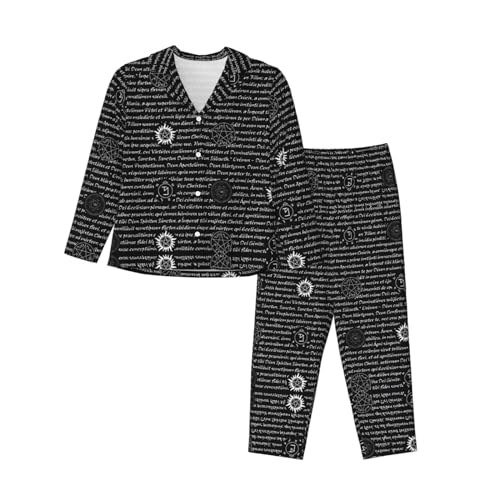 Pyjama à manches longues femme Supernatural noir en tissu doux taille M