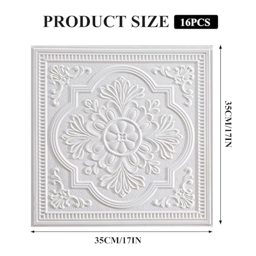 Azulejos de techo impermeables y decorativos en espuma floral para aislar y proteger paredes 4