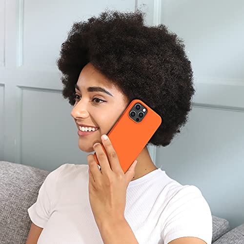 Miracase Compatible With Iphone 12 Pro Max Case 6.7 Inch [Soft Anti-Scratch Microfiber Lining], Liquid Silicone Case Gel Rubber Full Body Protection Shockproof Drop Protection Case(Orange) #TOP6