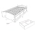 Prepac Mate's Twin 3-Drawer Minimalist Platform Storage Bed, Contemporary Twin Bed with Drawers 76.5