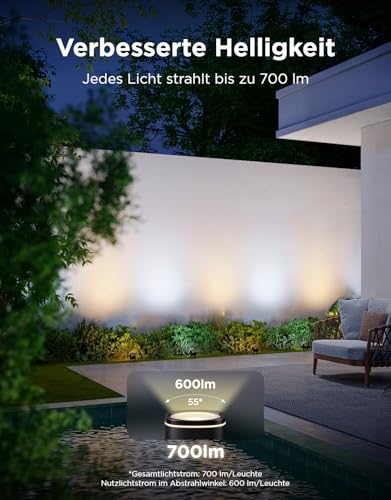 Govee Outdoor LED Strahler, IP67 Wasserdichte Gartenbeleuchtung, RGBWIC Led Strahler Außen, Dimmbar 700lm von 69 Szenenmodi und 16Mio. Farben, Funktioniert mit Alexa, Google Assistant, Matter. 2 Pack 5
