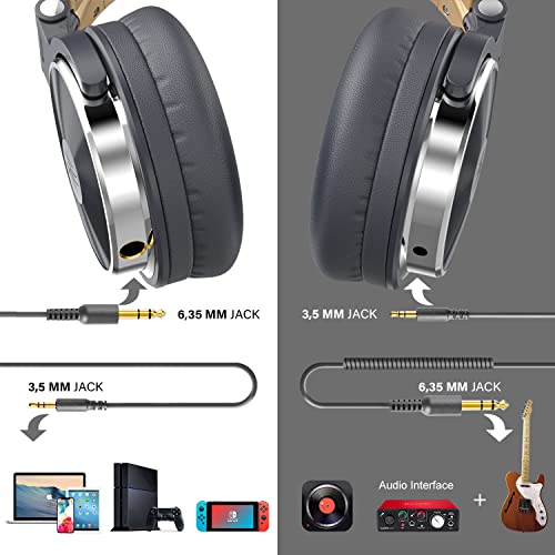 OneOdio Casque Audio Filaire DJ Piano Studio - 50 mm Conducteurs, Share-Port, Léger Confort Pliable Hi-RES Basse - 6.35 et 3.5 mm 2 Jack Câble avec Micro - Headphone PC Guitare Monitor Pro-10 - Image 3