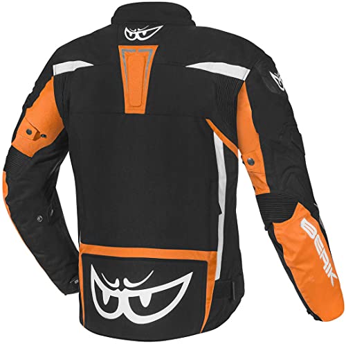 Veste moto Berik Bad Eye textile imperméable noire blanche orange taille 54 - 2