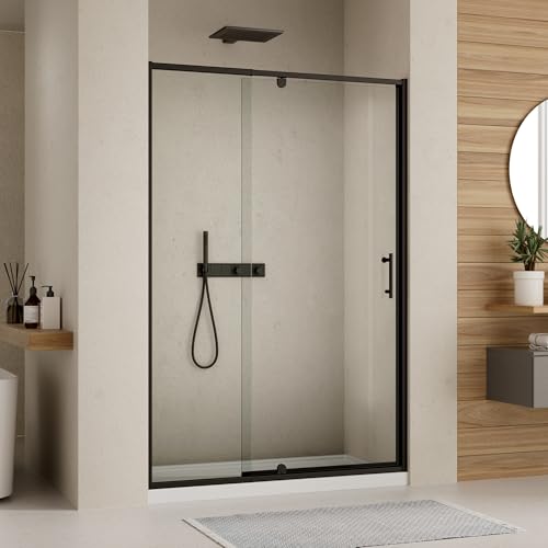 Image of Royal Guard 50-54 inch W x 71 inch H Pivot Swing Glass Shower Door,Matte Black