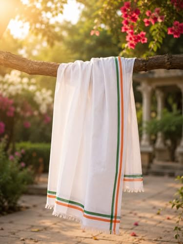 Image of Men's Cotton Gamcha Towel | Traditional Indian Angochha | Pure Cotton Soft & Absorbent Multipurpose Head Scarf | Lightweight Quick Dry Full Size Stole for Men & Women