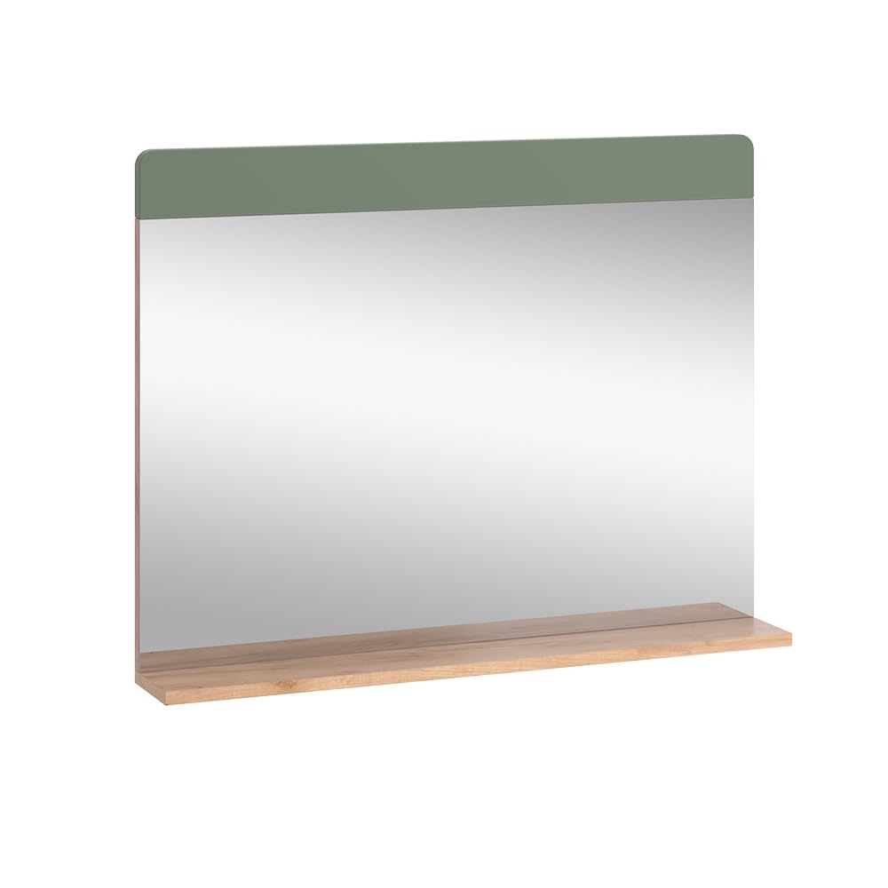Vicco Bathroom mirror Izan, Green/golden oak, 80.1 x 62 cm