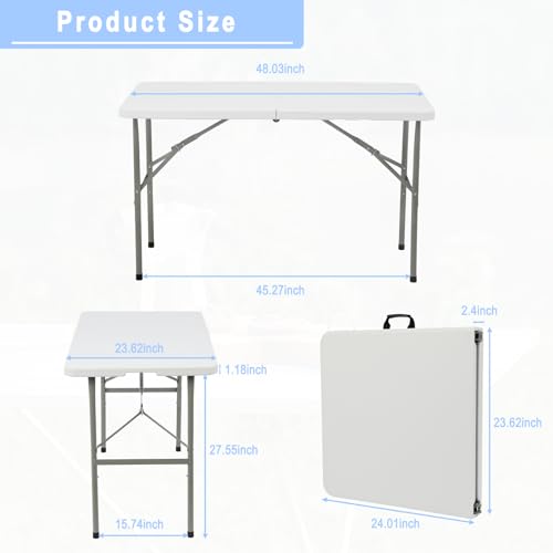 Table pliante robuste 120 cm table de pique-nique plastique extérieure - 3