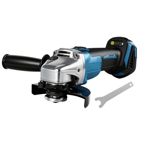 Amoladora angular con batería para Makita 18 V, Bürstenlon compacta 9000 rpm con 4 velocidades, disco abrasivo de 125 mm con llave de lijadora para lijar, cortar y pulir (sin batería)