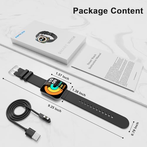MFVLP 1.85" AMOLED Fitness Watch w/ Bluetooth Calling, 120+ Sports Modes & IP68 Waterproofing (Black & Matte Black) - image 9