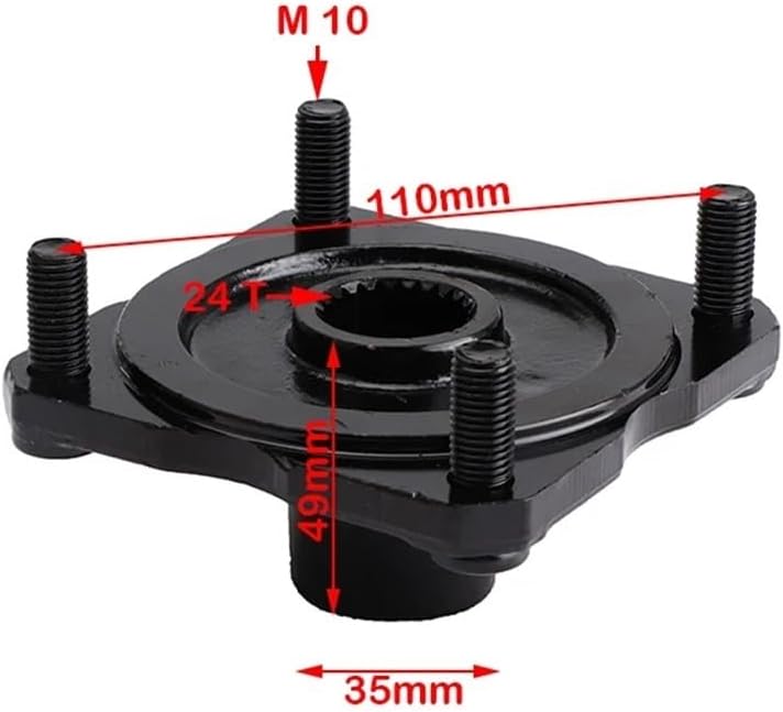 24T Teeth 110mm*4 Stud M10 Rear Wheel Hub Fit for ATV 110cc 125cc 150cc Electric Go Kart Cart Buggy Quad Bike Accessories