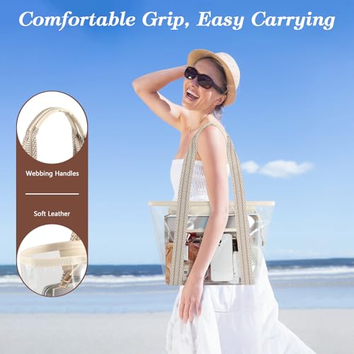 Bolso Tote Transparente MoKo con Gran Capacidad y 2 Bolsillos miniatura 2