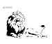 Animal Wild Zoo Forest Jungle Male Large Lion Wall Decal Sticker Living Room Baby Decor Vinlyl Removable Black Color