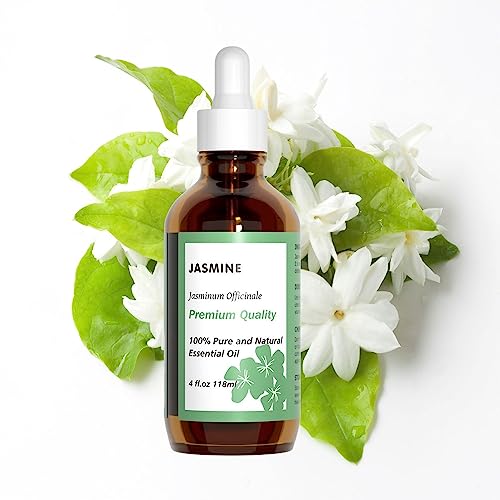 Jasmine Essential Oil For Diffuser, Pure And Natural Aromatherapy Oil For Hair & Skin Care, Body Massage, Diy Perfume 4 Fl. Oz #TOP1