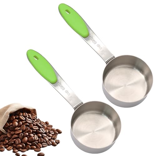 Cucharas medidoras 1/4 taza acero verde 2 pzas miniatura 1