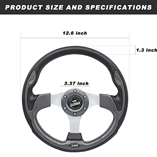 Clubrally Golf Cart Steering Wheel, Generic For Most Golf Cart Ezgo Club Car Yamaha-Black Light Gray #TOP5