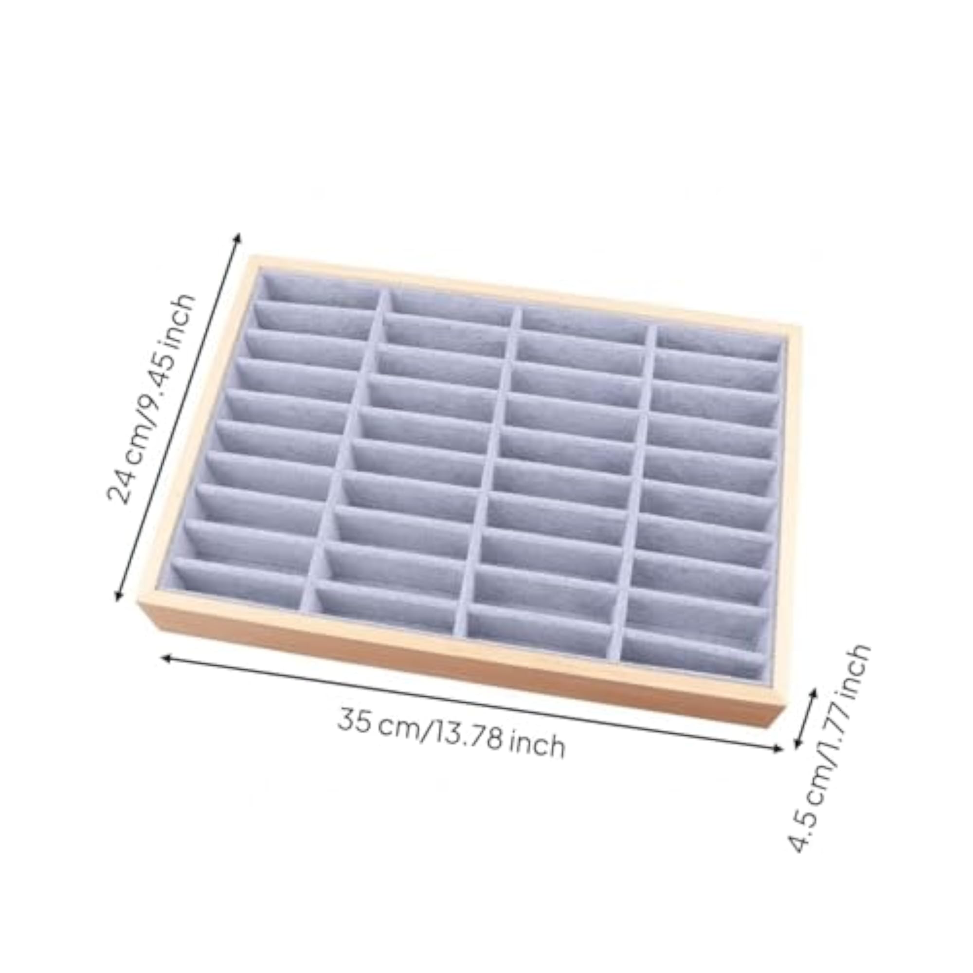 40-Slot Bracelet Display Tray, Cloth-Lined