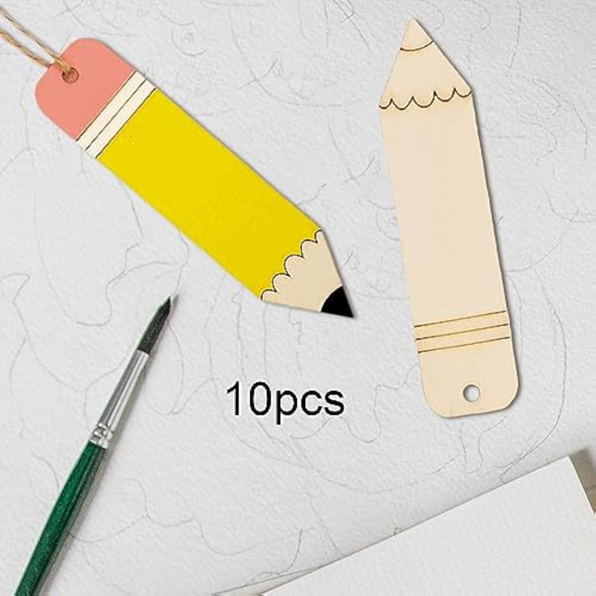 10 Wood Cutouts Pencil Crafts Chips for Kindergarten Parties