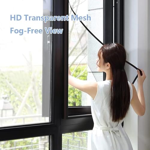 LCUHAVA Fliegengitter Fenster, Insektenschutz Fenster 120 X 300 CM, 2 STK Fliegennetz, Pollenschutzgitter Fenster ohne Bohren, Hohe Dichte Mückengitter Schützen die Familie vor Insekten