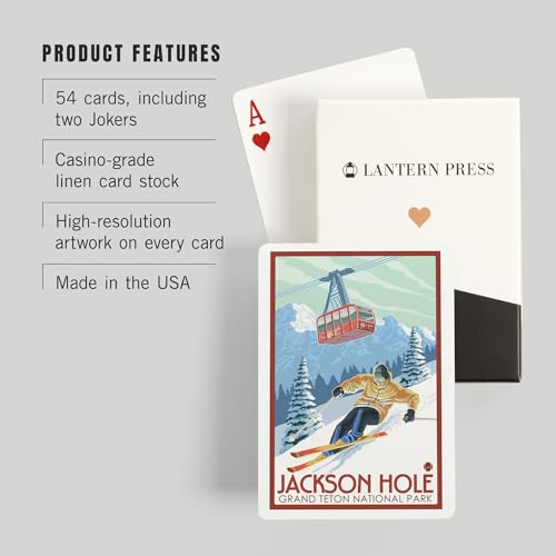 Lantern Press Jackson Hole, Wyoming, 52 naipes Póker miniatura 3