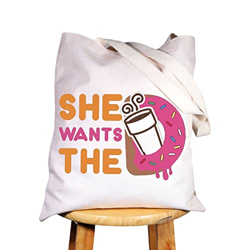 WZMPA Donuts and Coffee Cosmetic Makeup Bag Donuts Lover Gift She Wants The Donuts Makeup Zipper Pouch Bag for Friend Family She Wants The TG