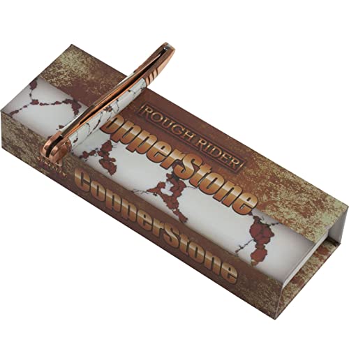 Rough Rider Copper Stone Toothpick Pocket Knife For Men Folder Rr1528 5 1/4" Open With Ultra Sharp Blade Premium Tactical Folding Knife Survival Hunting Camping Knives #TOP2