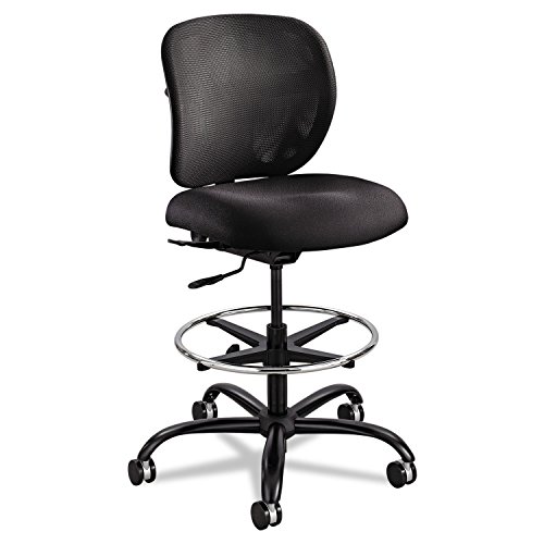 Safco Vue Office Chair, Heavy Duty Stool, 400 lbs Capacity, Ergonomic Mesh Back, 360 Swivel Seat, 5-Star Base, Big and Tall, Black by Safco - Used condition - US$193.20