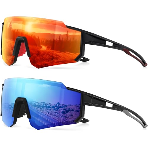 Polarized Sports Sunglasses for Men and Women,Fishing Cycling Mountain Bike Baseball Sunglasses with UV Protection