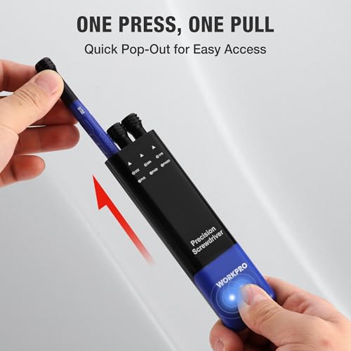 WORKPRO 6-delige precisie-schroevendraaierset, 12 maten, dubbelzijdig, kleine schroevendraaiers met Phillips, sleuf, vijfalobe en torx-tips, mini-schroevendraaier voor brillen, horloges, computers en - Afbeelding 4