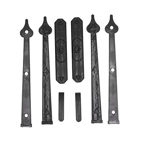 8 Pcs Gate Handles Kit,Pull and Flush Barn Door Handle,Magnetic Garage Door Hinges Handles American Style ABS Decorative Gate Hardware Accessory for Garage