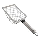 Pala setacciatrice in acciaio inox per giardino, per terriccio e sabbia, con impugnatura ergonomica e distribuzione bilanciata del peso per il controllo (5,0 mm)