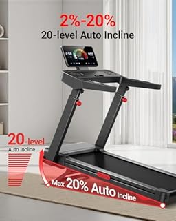 CURSOR FITNESS Foldable Treadmills for Home with 20% Incline, 14KM/H Treadmill with Handles, Running Machine with 180KG Weight Capacity, Large Running Belt and LED Touch Screen without Assembly
