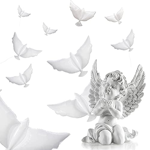 Nalakuvara 20170516 12-Pack Dove Balloons Memorial Release In Sky, Biodegradable White Angel Lanterns Funeral Party Decorations thumb #3
