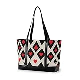 Bolsa de mano de color rojo y negro con compartimento para laptop con cremallera para el trabajo y la oficina con bolsos secretos para mujer