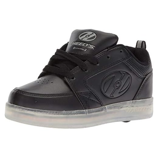Heelys Unisex-Kids Premium Lo Wheeled Heel Shoe,black,3 M US Little Kid