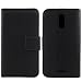 Produktbild Gukas Design Echt Leder Tasche Für Gigaset GS160 5" Hülle Lederhülle Handyhülle Handy Flip Brieftasche mit Kartenfächer Schutz Protektiv Genuine Premium Case Cover Etui Skin (Schwarz)